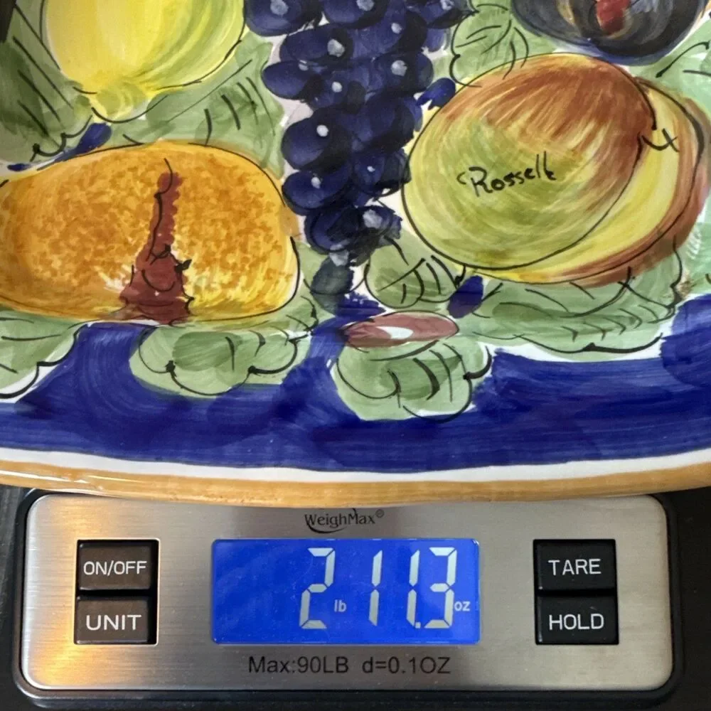 VTG Square Fruit Design Wall‎ Plate Signed Made In Florence Italy 10.75